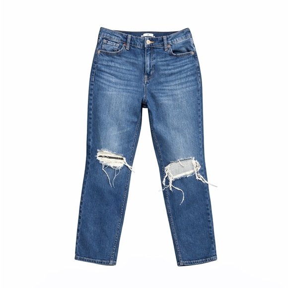 Old Navy Denim - Old Navy Womens Mid-Rise Boyfriend Straight Ripped Jeans Sz 10 Med Wash​​